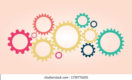 Engranajes. Mecanismo de engranaje para el fondo, sitios web, páginas web, aplicaciones móviles. Imagen aislada de los engranajes, eps 10 vector