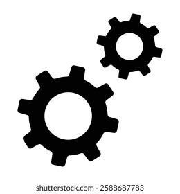 Gears Glyph Icon Design For Personal And Commercial Use