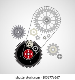 Gears graphic design vector illustration