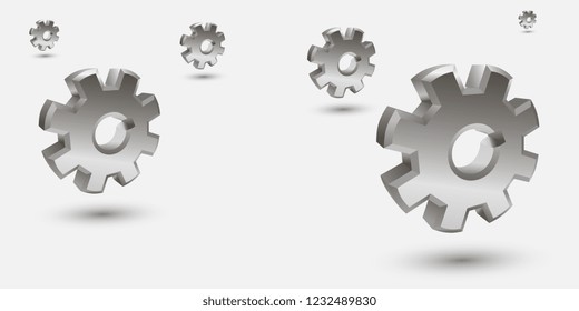 Gears. Group of gear wheels of various sizes