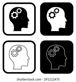 Gears In Head Icon.