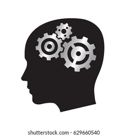 Gears in the head of a man
