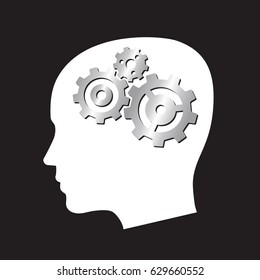 Gears in the head of a man