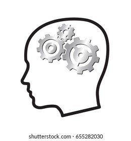 Gears in the head of a man