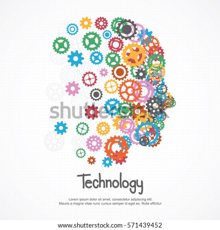 Gears human face for technology