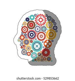 Gears and human head design