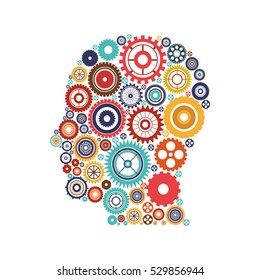 Gears and human head design