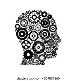 Gears and human head design