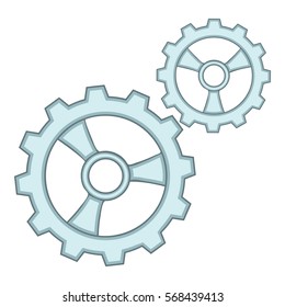 Gears icon. Cartoon illustration of gears vector icon for web