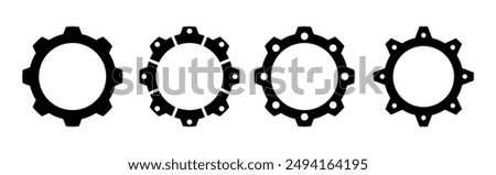 gears icon. Cogwheel group. Gear design collection on transparant background