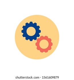 Gears icon design, Cog circle wheel machine part technology industry and technical theme Vector illustration