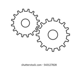 Gears icon design vector on isolated white background.