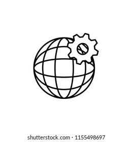 gears icon. Element of production icon for mobile concept and web apps. Thin line gears icon can be used for web and mobile on white background