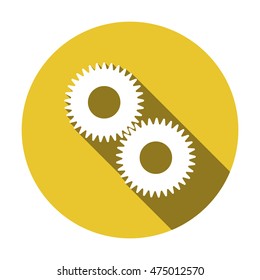 Gears icon. Flat design.