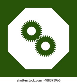 Gears icon. Flat design.