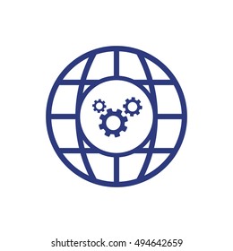 Gears icon. Flat design.