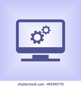 Gears icon. Flat design.