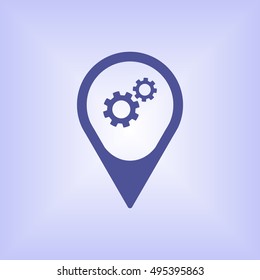 Gears icon. Flat design.