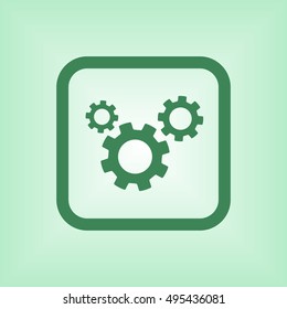 Gears icon. Flat design.