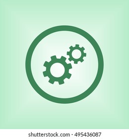 Gears icon. Flat design.