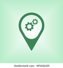 Gears icon. Flat design.