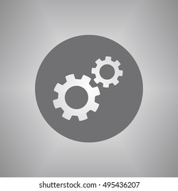 Gears icon. Flat design.