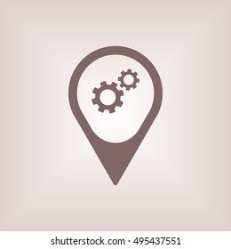 Gears icon. Flat design.