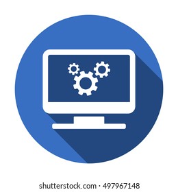 Gears icon. Flat design.