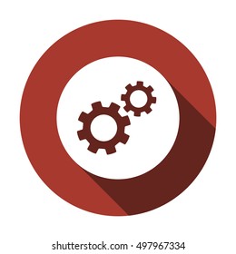 Gears icon. Flat design.
