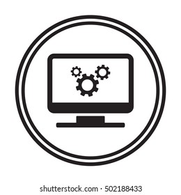 Gears icon. Flat design.