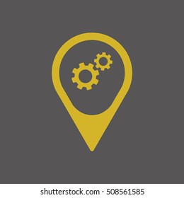 Gears icon. Flat design.