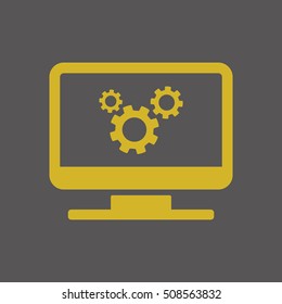 Gears icon. Flat design.