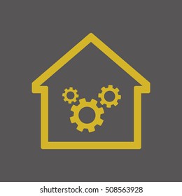 Gears icon. Flat design.