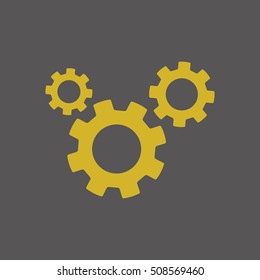 Gears icon. Flat design.