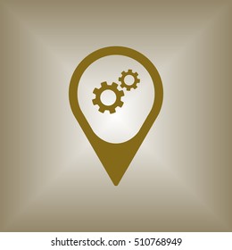 Gears icon. Flat design.