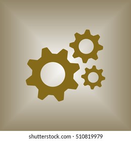 Gears icon. Flat design.