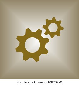 Gears icon. Flat design.