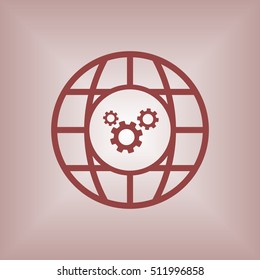 Gears icon. Flat design.