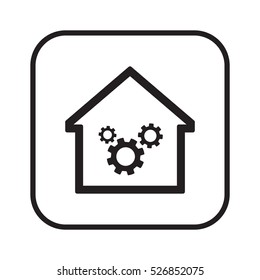 Gears icon. Flat design.
