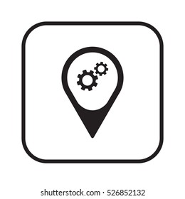 Gears icon. Flat design.