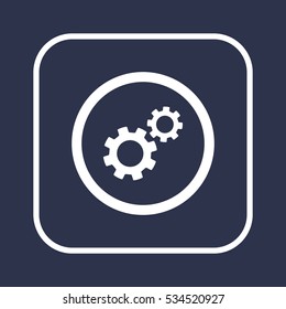 Gears icon. Flat design.