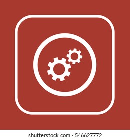 Gears icon. Flat design.