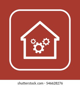 Gears icon. Flat design.