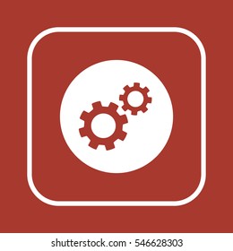 Gears icon. Flat design.