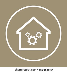 Gears icon. Flat design.