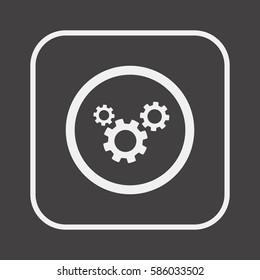 Gears icon. Flat design.