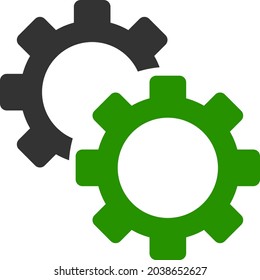 Gears icon with flat style. Isolated vector gears icon illustrations, simple style.