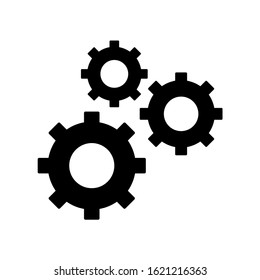 Gears icon flat vector design black concept illustration