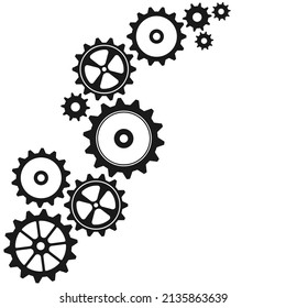 Vector plano de icono de engranajes. Ilustración del mecanismo de engranajes. Logo del engranaje.