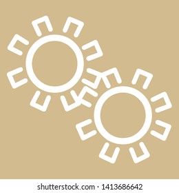 Gears icon. Flat vector illustration